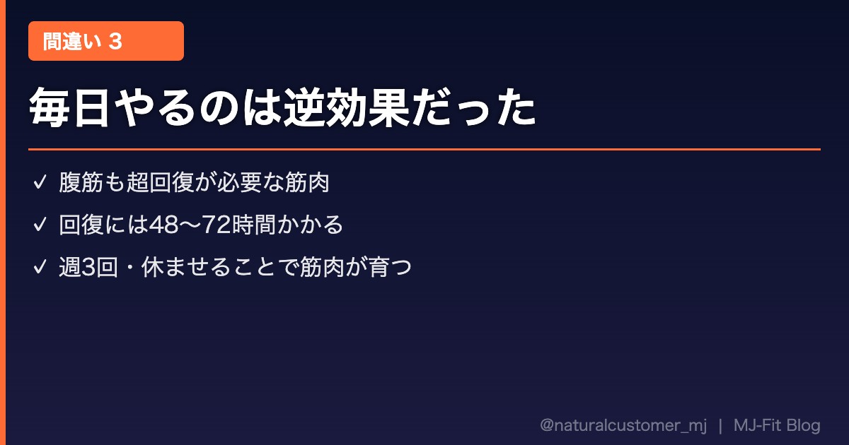 毎日腹筋は逆効果
