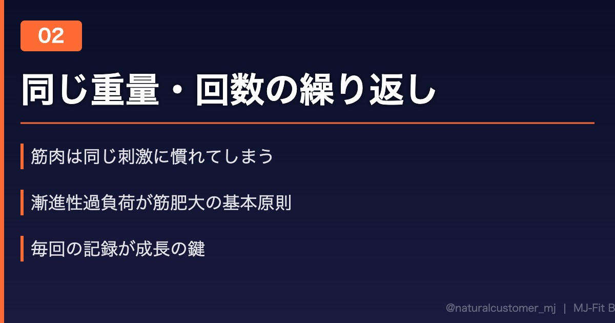 漸進性過負荷がない