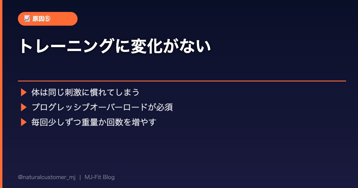トレーニングに変化がない