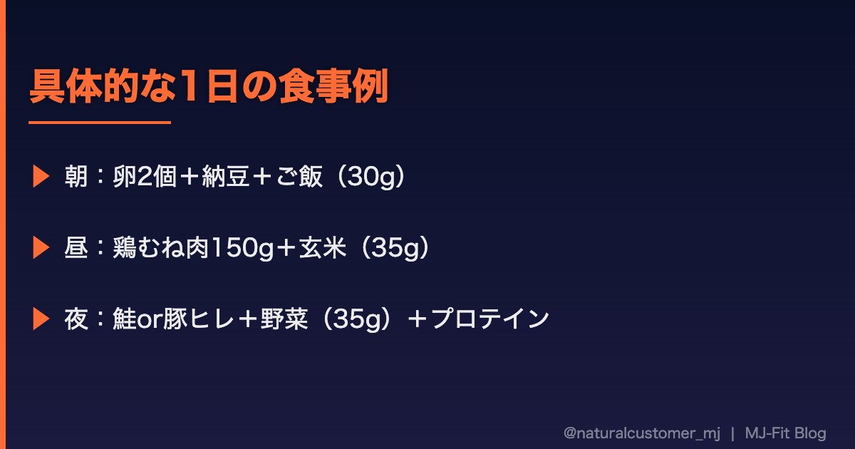 具体的な1日の食事例