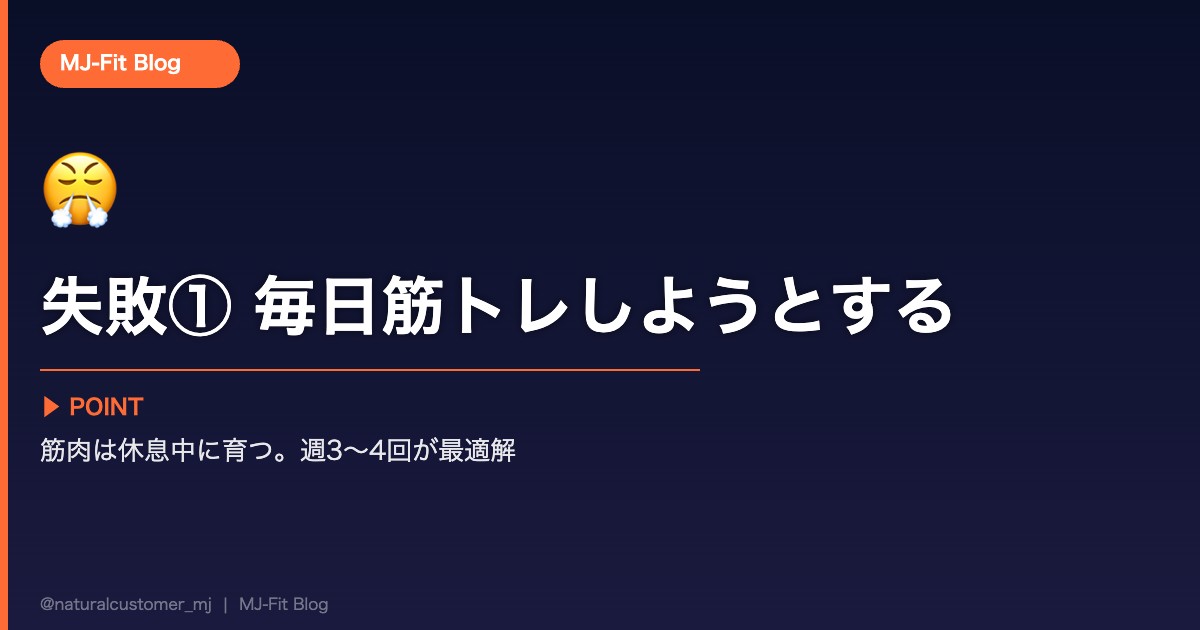 失敗① 毎日筋トレしようとする