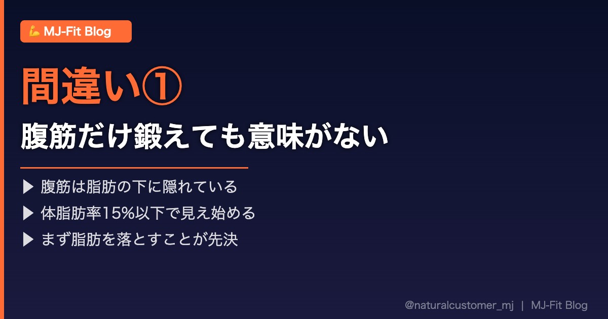 間違い①腹筋だけ鍛えても意味がない