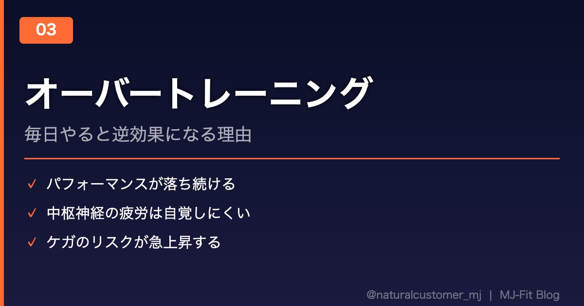 オーバートレーニング:毎日やると逆効果になる理由