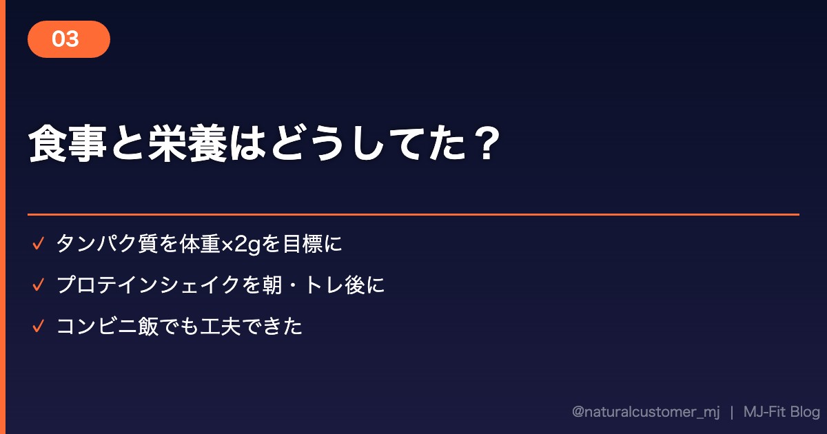食事と栄養はどうしてた？