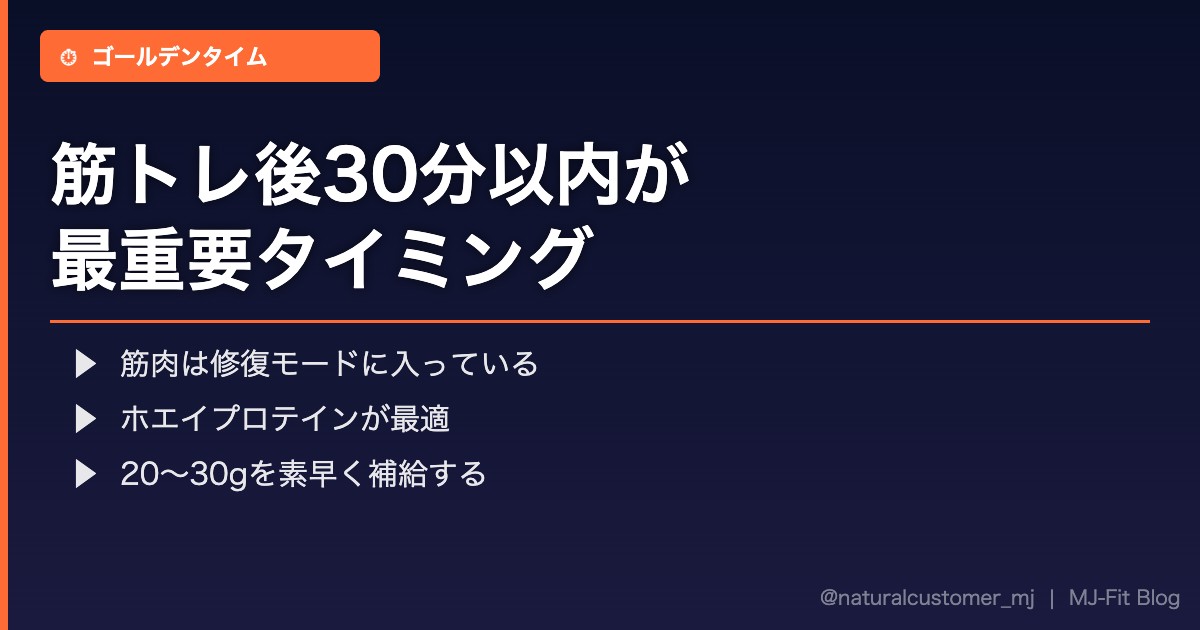 筋トレ後ゴールデンタイム